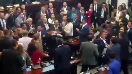 Disputa a golpes entre Diputados en el CN