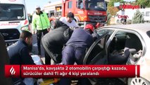 Manisa'da otomobiller çarpıştı! 1'i ağır 4 kişi yaralandı