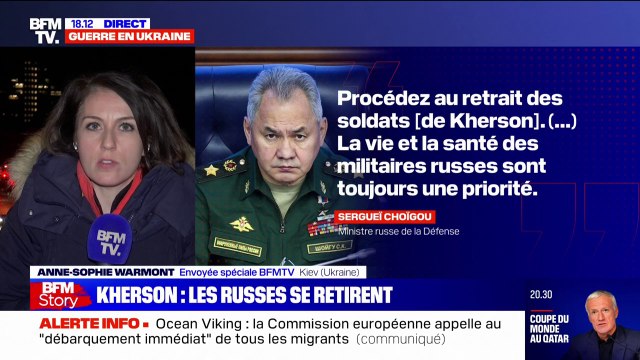 Ukraine: le ministre de la Défense russe, Sergueï Choïgou, a ordonné le retrait de Kherson