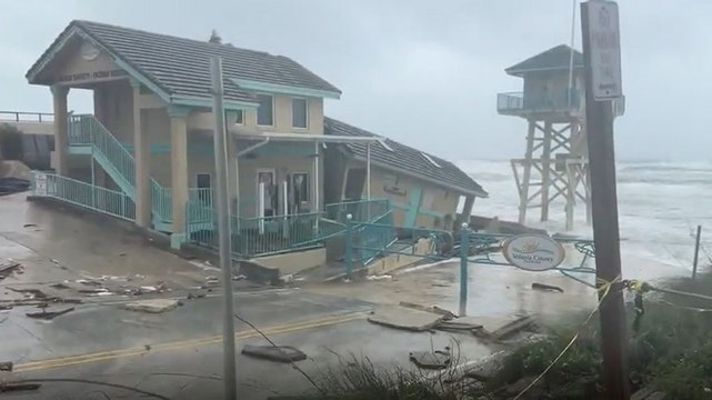 Building collapses in Daytona Beach Shores as Tropical Storm Nicole nears Florida