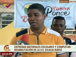 Gobierno Nacional dota de insumos a la U.E Eulalia Buroz para su rehabilitación