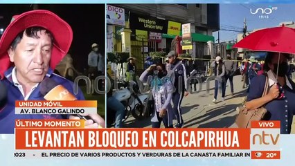 Determinan cuarto intermedio en conflicto de Colcapirhua y levantan bloqueo