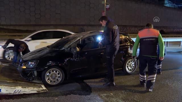 Çekmeköy'de otomobilin çarptığı hafif ticari araçtaki 1 kişi yaralandı