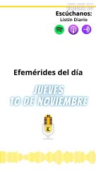 Efemérides Jueves 10 de noviembre