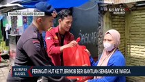Personil Brimob Polda Sulel Berbagi Sembako Dihari Jadi Brimob Ke 77