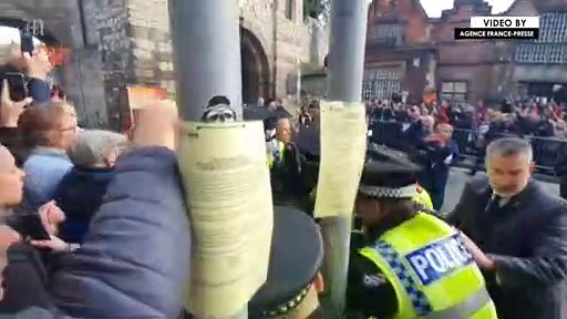 ⁣King Charles III narrowly avoids being hit by eggs on York visit