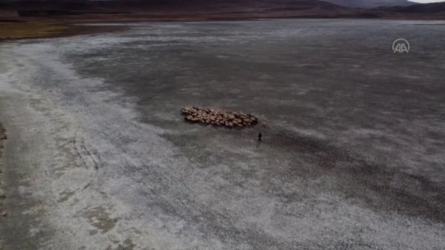 Van'daki Tuz Gölü kuraklık ve aşırı buharlaşma nedeniyle yeniden kurudu