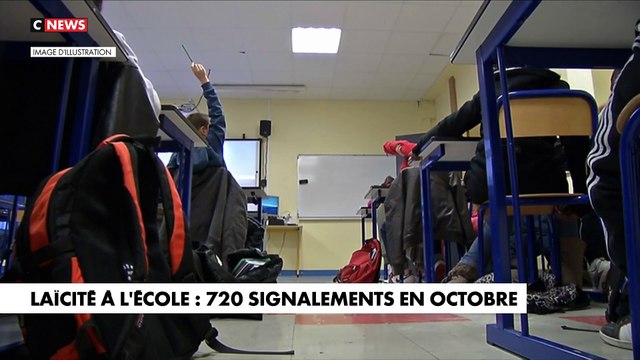 Le ministère de l’Education a recensé 720 signalements en octobre pour des atteintes à la laïcité, un chiffre plus que doublé par rapport à septembre - Regardez