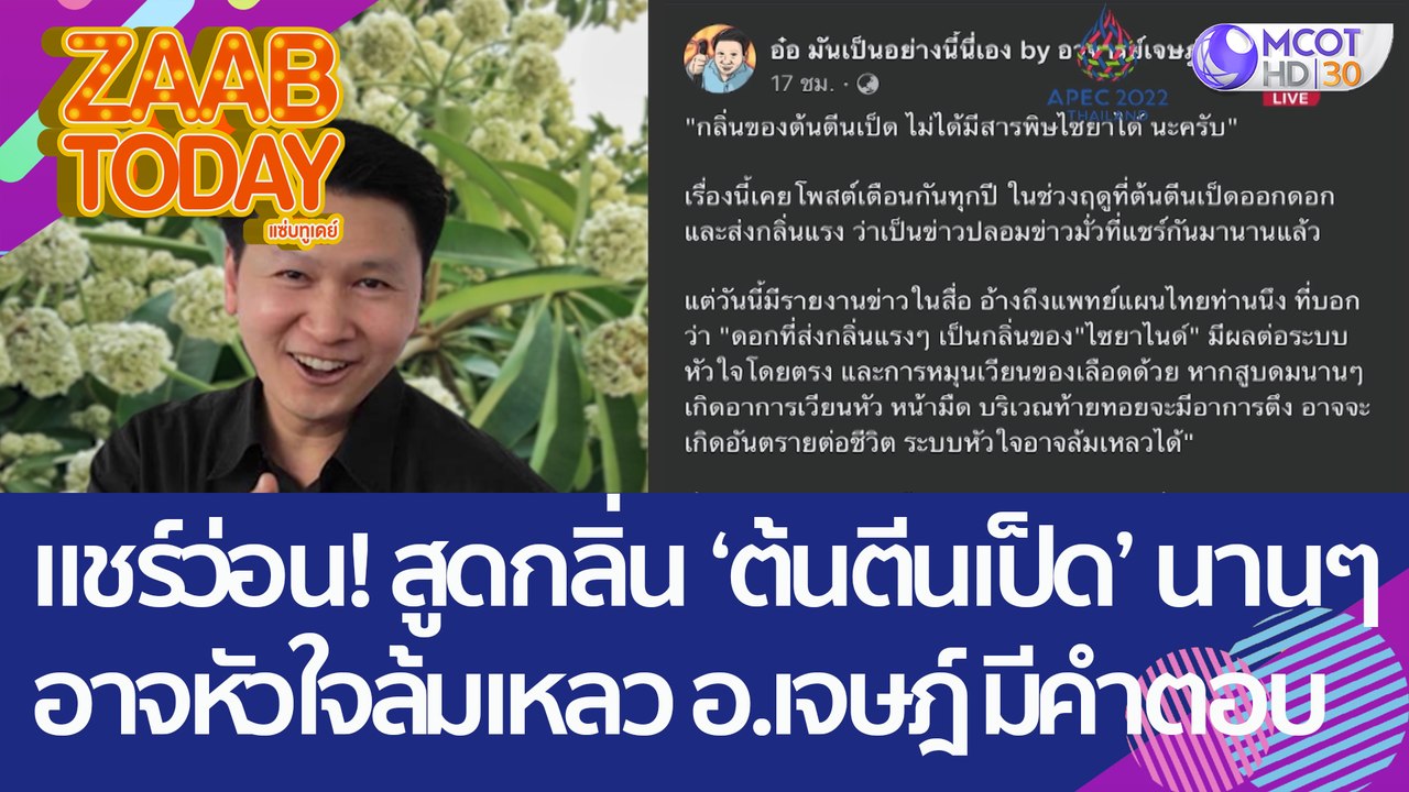 แชร์ว่อน! สูดกลิ่น 'ต้นตีนเป็ด' นานๆ อาจหัวใจล้...