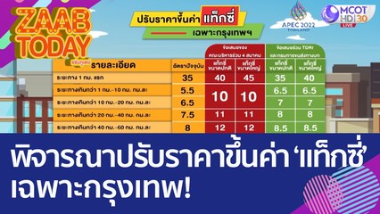 พิจารณาปรับราขึ้นค่า 'แท็กซี่' เฉพาะกรุงเทพ! (10 พ.ย. 65) แซ่บทูเดย์