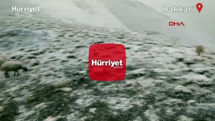 Hakkari'de Yüksekova'nın yüksek kesimlerine kar yağdı