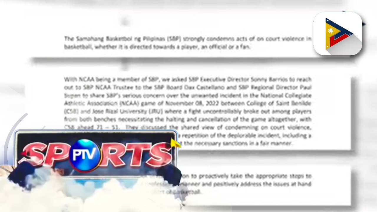 SBP, kinondena ang insidente sa NCAA