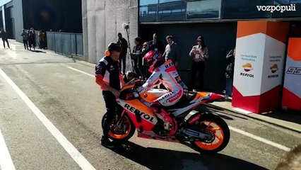 Marc Márquez prueba el biocombustible de Repsol