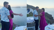Greece: Guy makes his partner emotional with a romantic seaside proposal