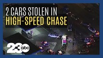 Suspect steals 2 cars in crash-filled pursuit
