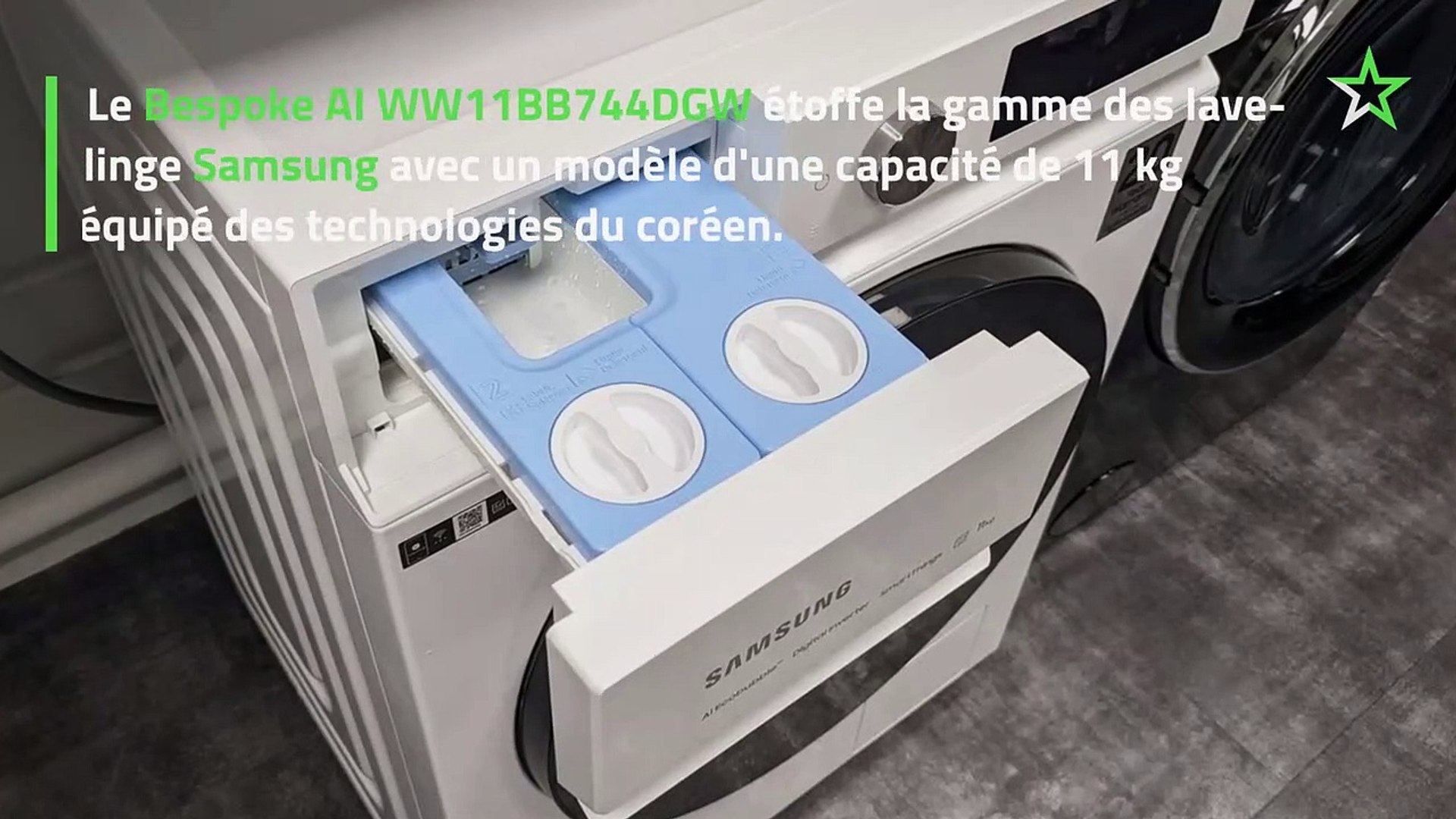 Test Lave-linge Samsung Bespoke AI WW11BB744DGW : l'ami des peaux délicates  - Vidéo Dailymotion