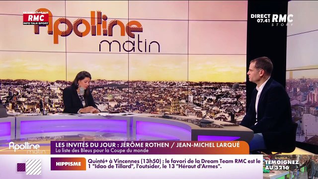 Jérôme Rothen s'exprime sur la liste de Didier Deschamps sur RMC.