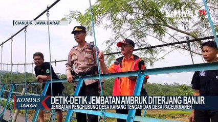 Jembatan Penghubung 2 Desa Di Cianjur Ambruk