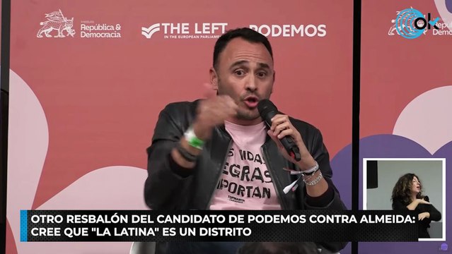 Otro resbalón del candidato de Podemos contra Almeida cree que La Latina es un distrito