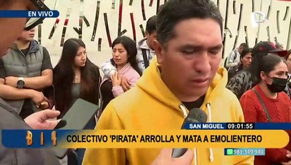 San Miguel: Colectivo “Pirata” arrolla y mata a emolientero
