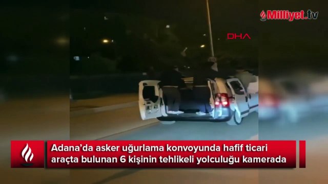 Asker uğurlama konvoyundaki tehlikeli yolculuk kamerada