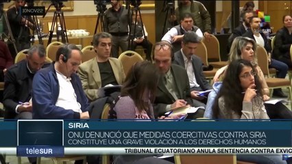ONU denuncia que las medidas coercitivas contra Siria impiden su recuperación