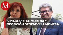 Senadores de diversos grupos parlamentarios respaldan a Monreal ante ataques