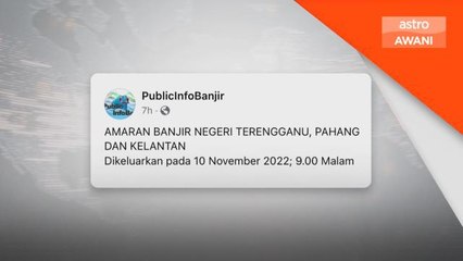 JPS | Notis siap siaga kemungkinan banjir di Pantai Timur
