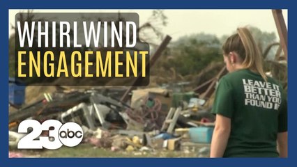 Engagement ring found in tornado debris, couple now engaged