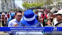 Colegio de periodistas rechaza agresión a la prensa durante marcha de hoy