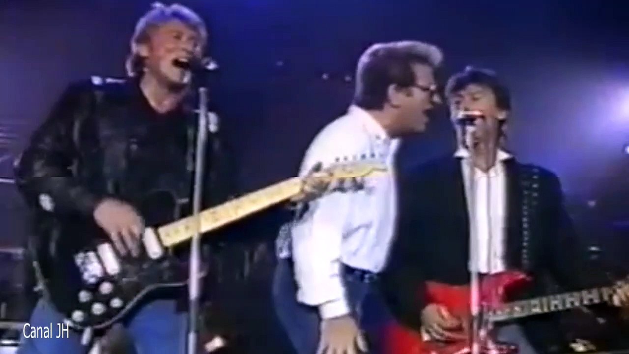 Johnny Hallyday, Eddy Mitchell et Alain Bashung "Le bon temps du Rock'n'Roll" - 24.06.1989