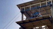 Sheffield 'Adventurer Pensioner' Barrie Grimshaw took a 250m zipwire at the age of 83 for Sheffield hospital charity