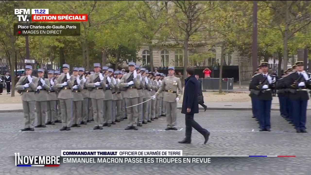 11 novembre: Emmanuel Macron passe les troupes...
