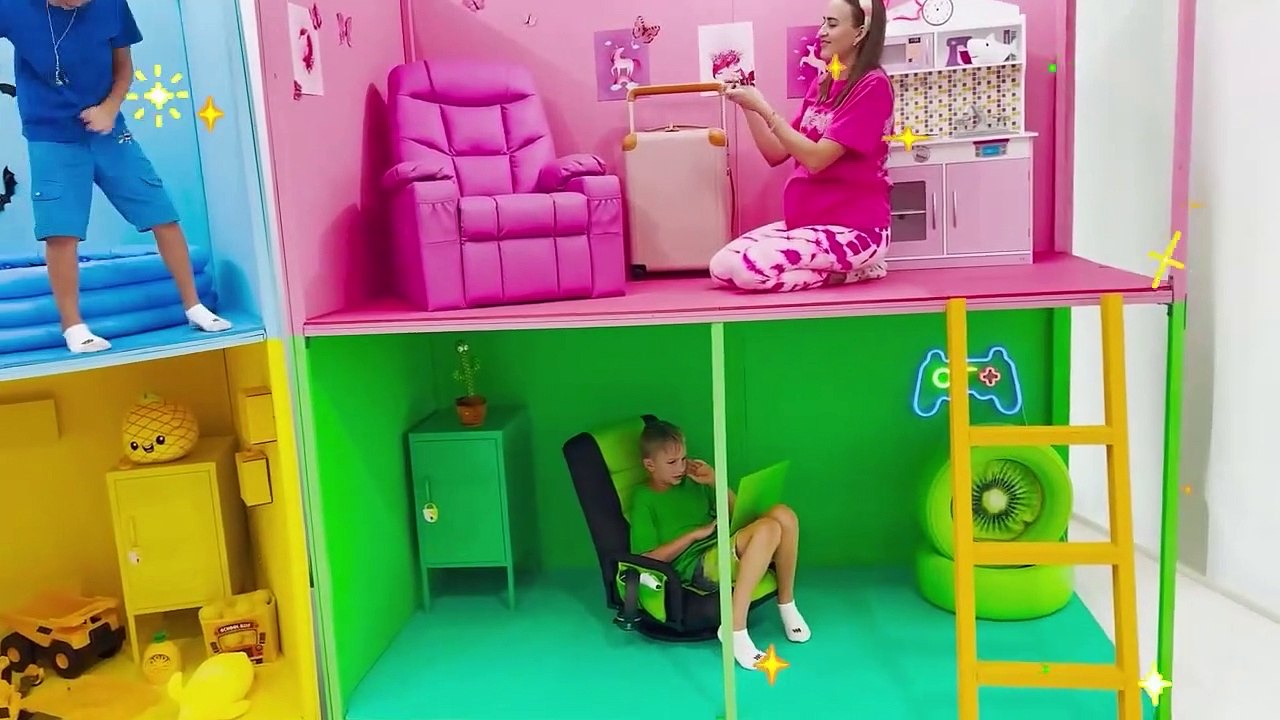 Влад и Ники Челлендж 4 цветные комнаты и другие веселые истории для детей - Vlad and Nikita New Episodes 2023 videos for kids - Vlad and Niki YouTube new series 2022