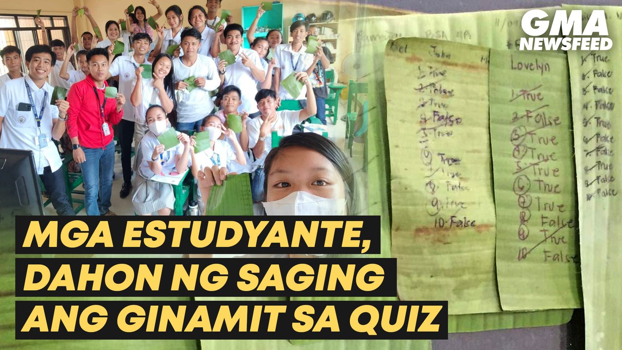 Mga estudyante, dahon ng saging ang ginamit sa quiz | GMA News Feed