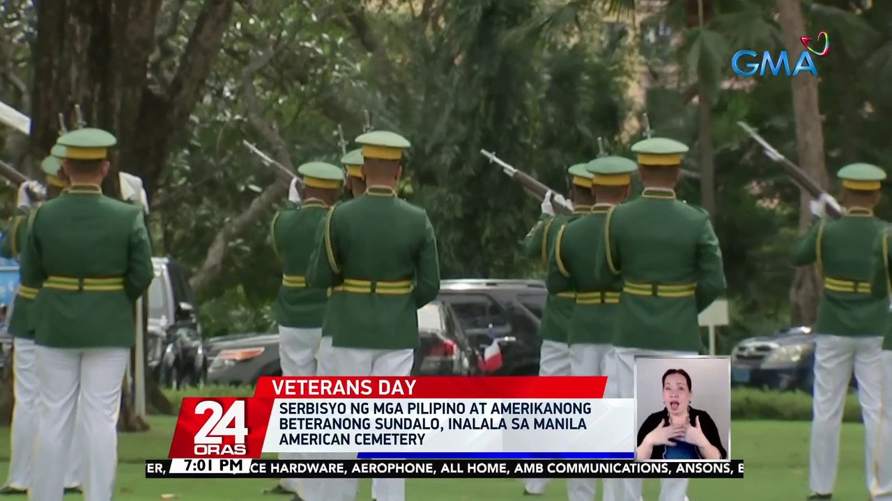 Serbisyo ng mga Pilipino at Amerikanong beteranong sundalo, inalala sa Manila American Cemetery | 24 Oras
