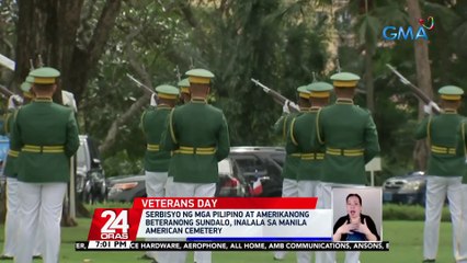 Serbisyo ng mga Pilipino at Amerikanong beteranong sundalo, inalala sa Manila American Cemetery | 24 Oras