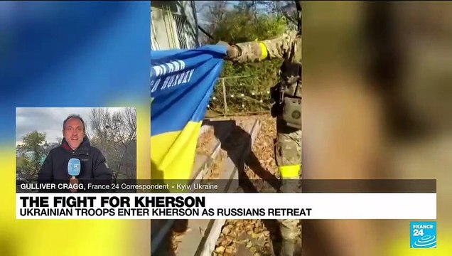 Ukrainian troops met with joy in Kherson as Russia abandons its biggest prize
