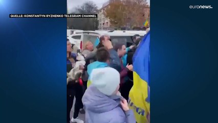 "Wichtiger Sieg": Die ukrainische Flagge weht in Cherson nach russischem Rückzug
