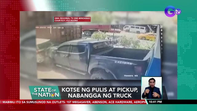 Kotse ng pulis at pickup, nabangga ng truck | SONA