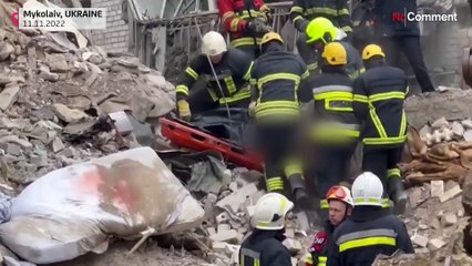 Ukraine : un immeuble d'habitation détruit par une frappe russe jeudi soir à Mykolaïv