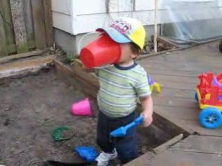 Aidan Playing In His Unfinished Sandbox