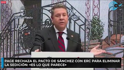 Page rechaza el pacto de Sánchez con ERC para eliminar la sedición: «Es lo que parece»