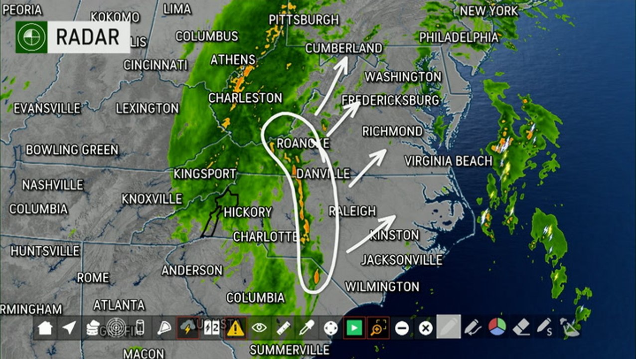 Where is Nicole bringing the threat for tornadoes along the East Coast?