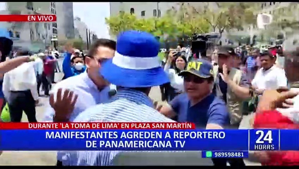 ¡Indignante! Manifestantes agreden a reportero de Panamericana Televisión