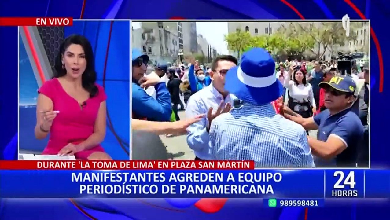 ¡Indignante! Manifestantes agreden a reportero de Panamericana Televisión