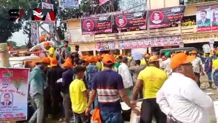 ফরিদপুরে বিএনপির গণ সমাবেশের মাঠে খাওদাওয়ার চিত্র