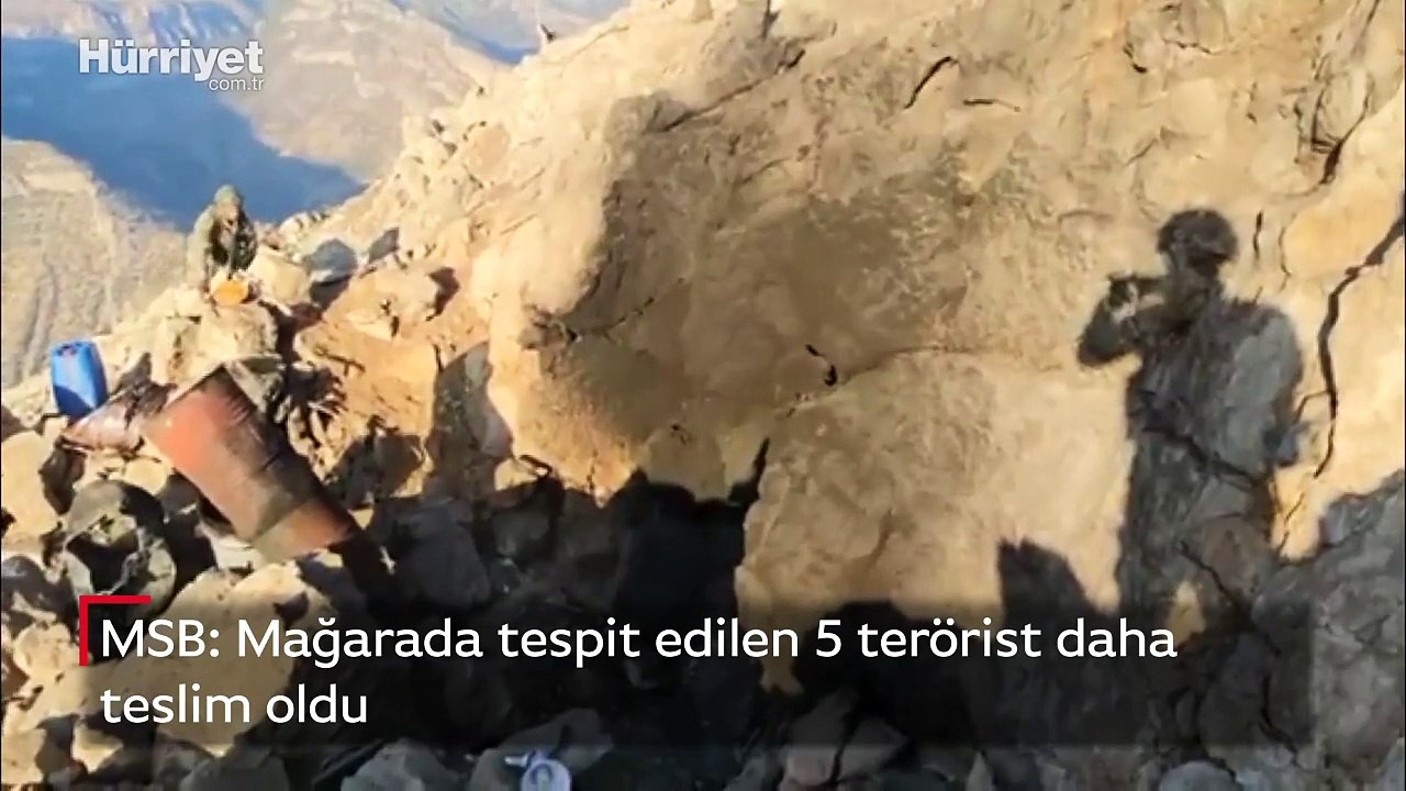 MSB: Mağarada tespit edilen 5 terörist daha teslim oldu