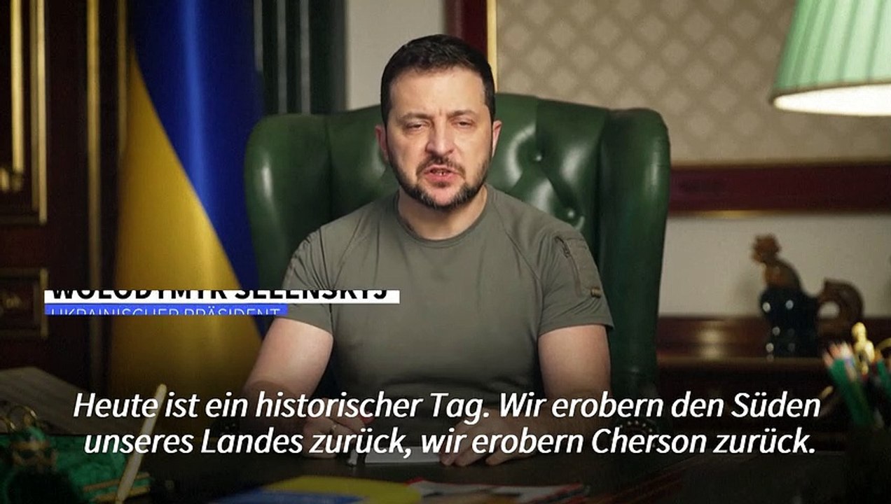 Selenskyj spricht nach russischem Truppenabzug aus Cherson von 'historischem Tag'