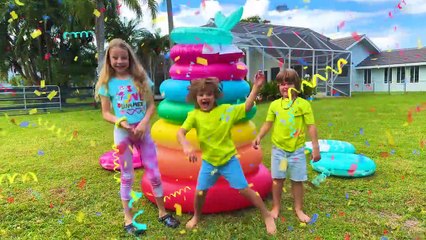 Nastya entertains two kids with benefits